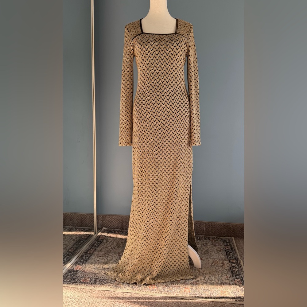 Gold evening gown